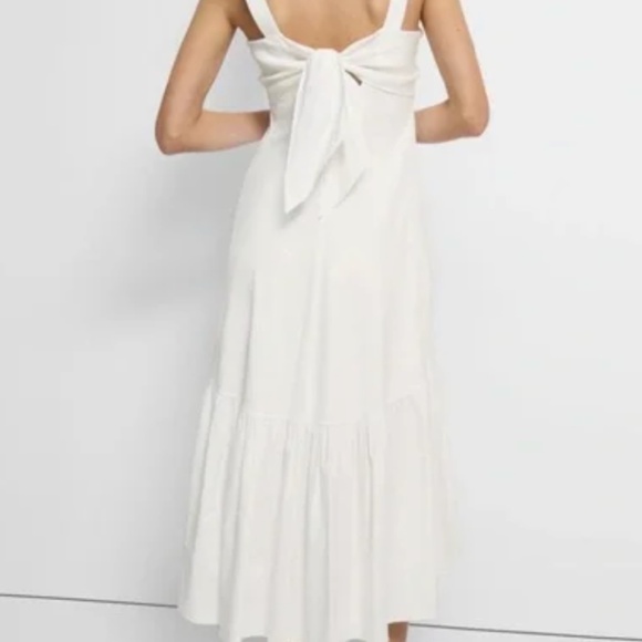Theory Linen Sleeveless Midi Dress (white / size: S) - Picture 1 of 5